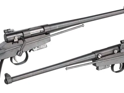 PBR M4 Survival Rifle Low-poly 3D model