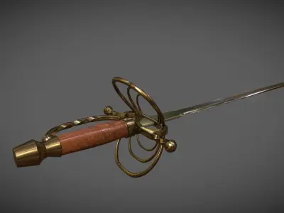 Clamshell Rapier Low-poly 3D model