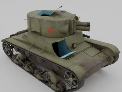 T-26-4 Light Infantry Tank Low-poly 3D model