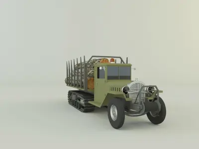 Cargo tracked timber 3D model