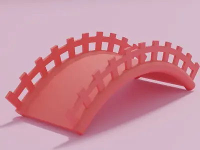 Cartoon Cute Bridge Low-poly 3D model