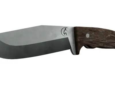 Survival Knife - Model 5 - with 5 Handle Skins Low-poly 3D model