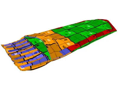 Sleeping Bag - Camping matress  Low-poly 3D model