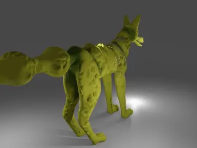 Yellow seahorse wolf hybrid creature monster Free 3D model
