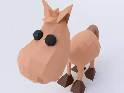 Horse toon 3d model Low-poly 3D model