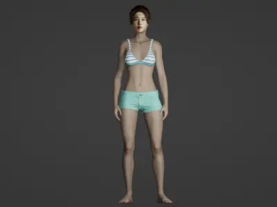Chinese top model in swimsuit 3D model