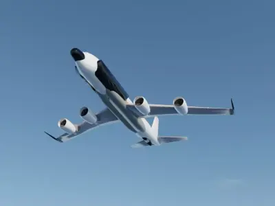 RC-137 CFM Radar Plane - Custom 1950s Modernized Jet Low-poly 3D model