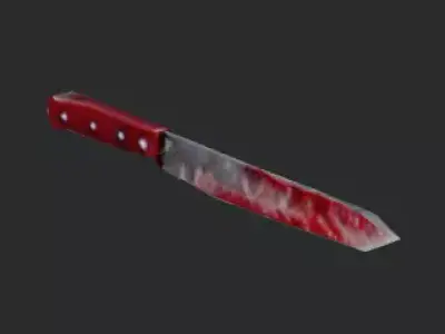 PS2 Style Low Poly Knife With Blood Free low-poly 3D model