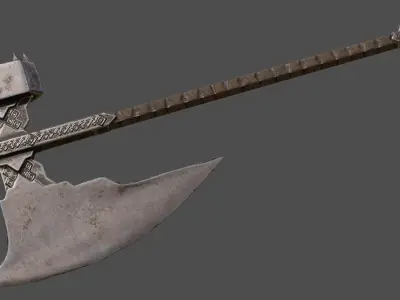 Dwarven Axe Low-poly 3D model
