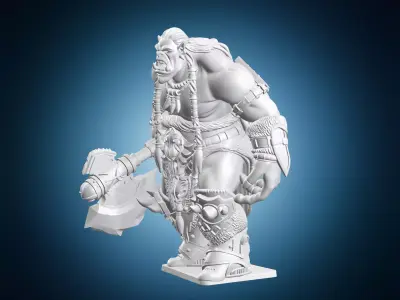 Hulking Orc Miniature 3D print model