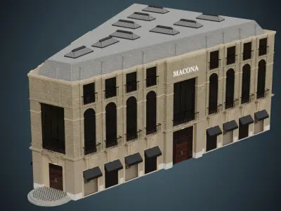 Building 17 Low-poly 3D model