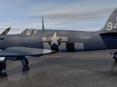 Supermarine Spitfire PRU Mk-11 - USAF 3D model