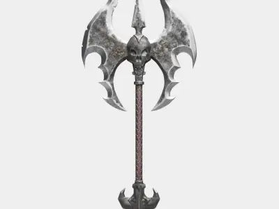 Medieval axe 3D model 6