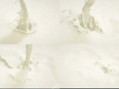 Pouring Milk Chocolate Animated Splash 3D model