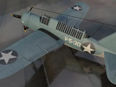 Brewster SB2A Buccaneer 3D model