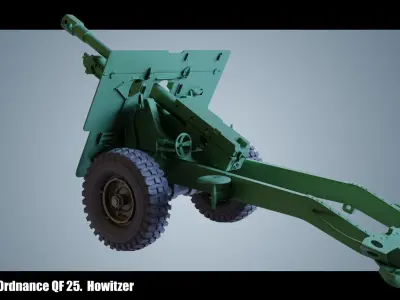 Ordnance QF 25 Howitzer 3D model