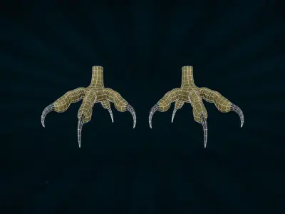 FOOT-005 Rigged Bird Foot Low-poly 3D model