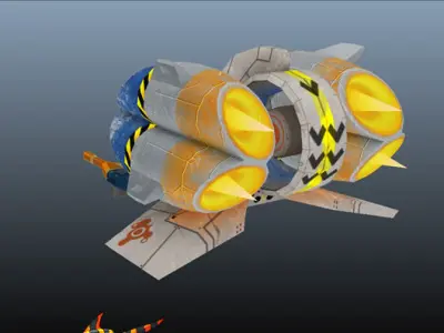 Advanced Gunship Low-poly 3D model