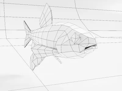 Zacco platypus fish low poly 3d model  Low-poly 3D model