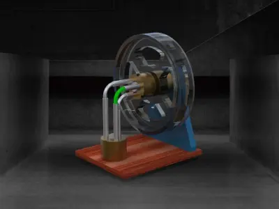 piston rotary wheel Free 3D model