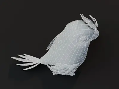 Cartoon Parrot Bird Base Mesh 3D Model Low-poly 3D model