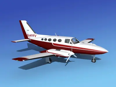 Cessna 414A Chancellor V04 3D model