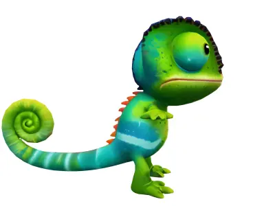 Chompy The Chameleon Low-poly 3D model