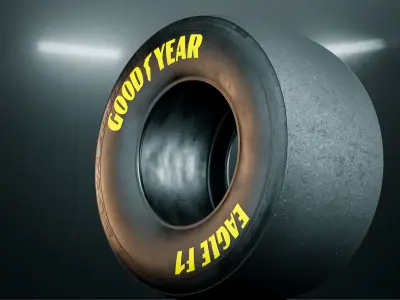 Racing Slick Tires - 7 pack Low-poly 3D model