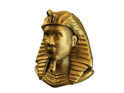 Egyptian golden bust Low-poly 3D model
