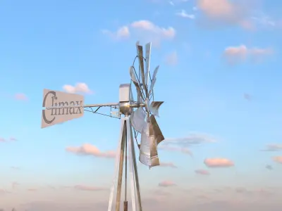 Windmill in desert 3D model