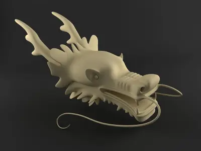 Dragon head Low-poly 3D model