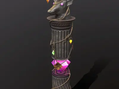 column deer Free low-poly 3D model