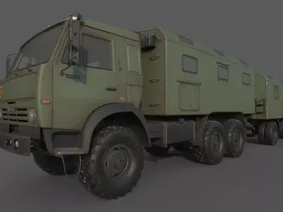 Kamaz Command vehicle Command trailer 3D model