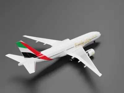Boeing 777-200LR Emirates Livery 3D model
