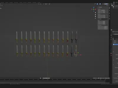 Stylized PBR Little Sword Pack V2 Low-poly 3D model