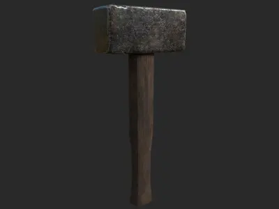 Medieval Blacksmith Hammer 3D model