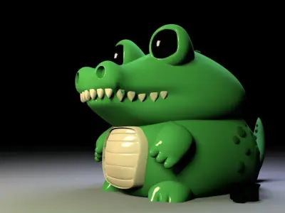 Crocodile bank 3D print model