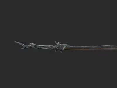 Sci Fi style mechanical samurai sword 3D model