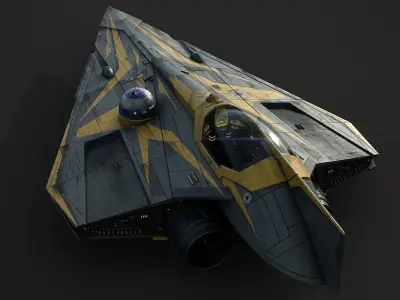 Star Wars Jedi Starfighter - Anakin Skywalker Low-poly 3D model