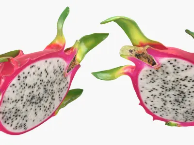 Half Dragon Fruit 01 Color 2 3D model