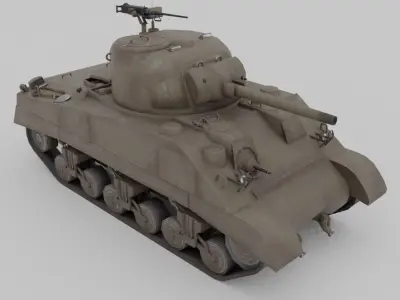 M4 Sherman Medium Tank Low-poly 3D model