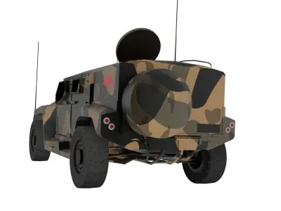 Low Poly Hawkei PMV 4x4 Australia ADF Armored Vehicle Low-poly 3D model