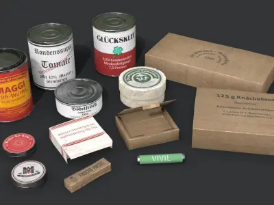 German Combat Ration WWII Low-poly 3D model