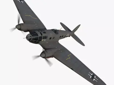 Heinkel He 111 6N-CK Low-poly 3D model