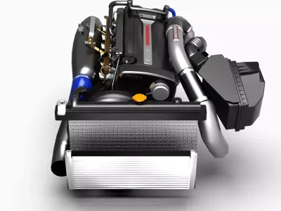 RB26DETT Inline 6 Engine Low-poly 3D model