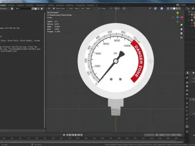 10000 PSI Pressure Gauge 3D model