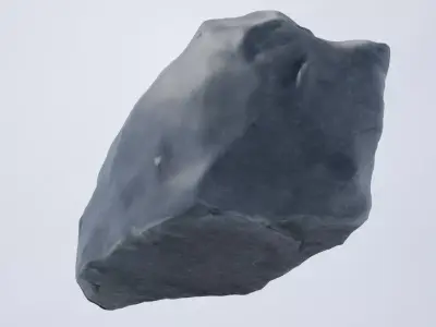 Dark Rough Rock 3D Model Low Poly Game Ready PBR Free low-poly 3D model