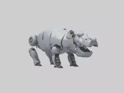 Robot version of a hippopotamus model 3D model