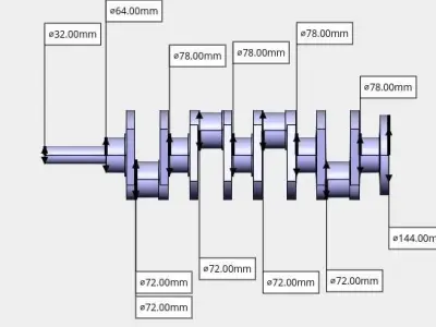 V8 Crankshaft 3D model