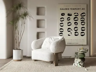 Modern Boucle Lounge Chair - Luxury Furniture 3D model